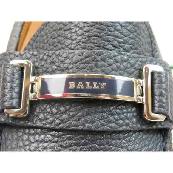NIB BALLY DRULIO NAVY GRAINED LEATHER METAL LOGO DRIVING LOAFERS US 11.5 ITALY main image 7